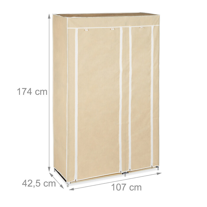 Large Fabric Storage Closet with Hanging Rod