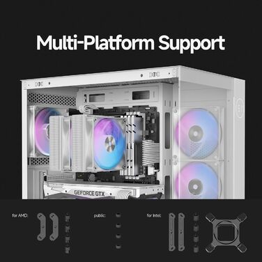 Ocypus Iota A62 BK: Кулер для CPU з цифровим дисплеєм, 6 теплових трубок, 2 вентилятори 120 мм, підтримка AMD AM4/AM5, Intel LGA 115X/1200/1700/1851