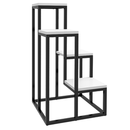 Outsunny Plant Stand Steel Flower Shelf 4 Tiers for Garden Balcony 34x34x70cm White
