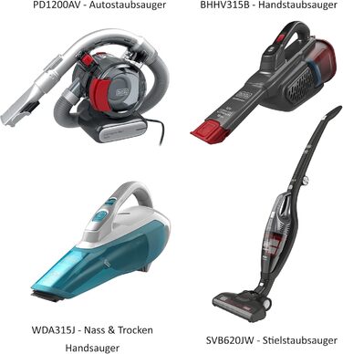 Акумуляторний пилосос BLACK+DECKER BHHV315B-QW Lithium Dustbuster з циклонною технологією та щілинною насадкою, безмішковий, білий/синій