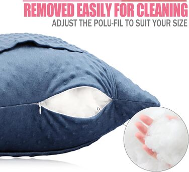 BNRendles Star-Shaped Hysterectomy Pillow for Abdominal Surgery with 2 Pockets, Hysterectomy Pillow, a Must-Have for Recovery, Post-Operation Gift, Abdominal Support Pillow, Minky Dot Denim Blue