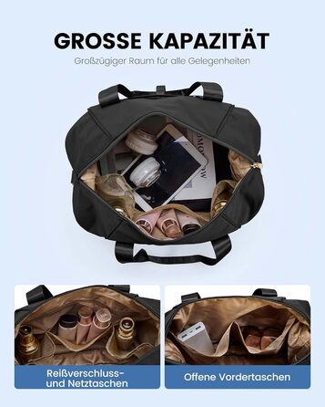 LOVEVOOK Сумка ручної поклажі Ryanair, 40x30x20 см, розширювана, для подорожей, зелена (чорна)