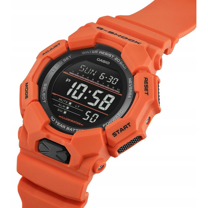 Чоловічий спортивний годинник CASIO G-SHOCK GD-010-4ER помаранчевий, водонепроникність 200м