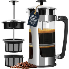 ESPRO P5 French Press: Френч-прес з подвійним мікрофільтром, 950 мл, Borosilikatglas