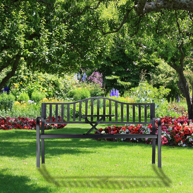 Relaxdays Garden Bench with Folding Table