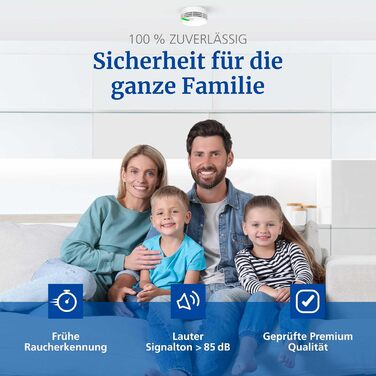 Hekatron Genius Plus – Smoke Detector 10-Year Battery – Stiftung Warentest Test Winner – made in Germany – incl. 1x adhesive pad – App-supported – Fire Alarm – multilingual – 1 piece