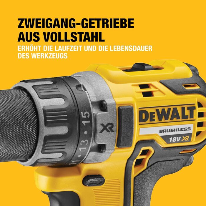 Акумуляторний дриль-шурупокрут DEWALT DCD791NT-XJ, 18V, безщітковий двигун, 13 мм