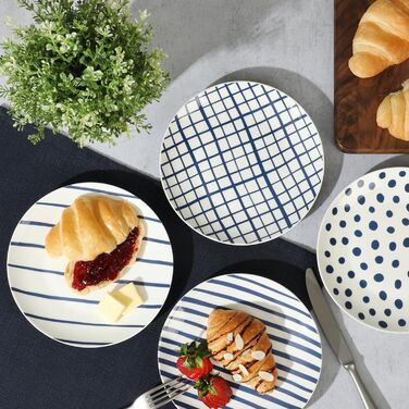 Набір посуду Gibson Home Oslo, 16 предметів (сервіз на 4 особи), білий з блакитним декором