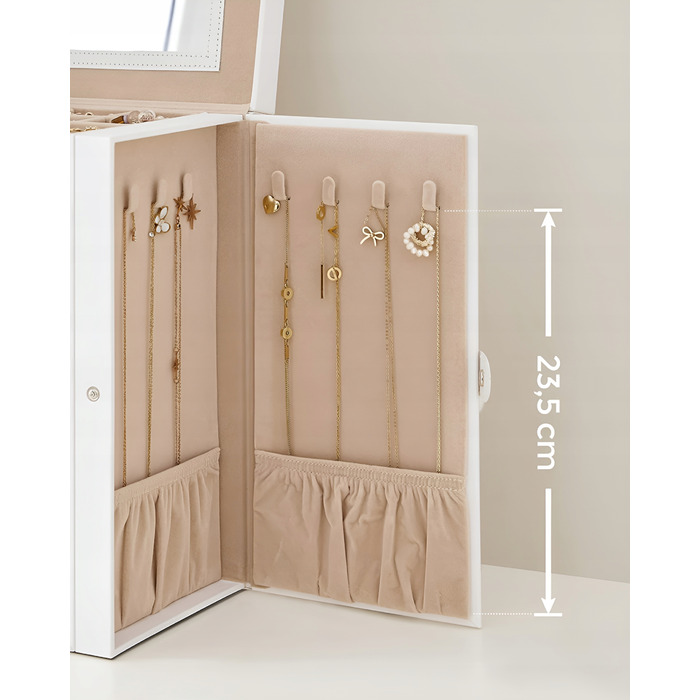 Скринька для прикрас Songmics JBC152W01, 32 x 26 x 15,6 см, біла