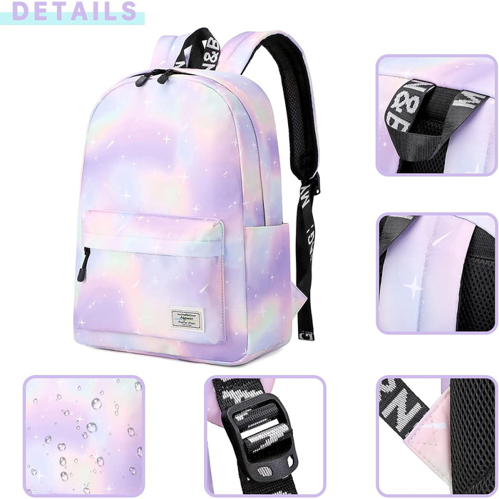 Рюкзак для дівчинки Mygreen Corduroy Retro з екошкіри, 14-дюймовий, зелено-ліловий