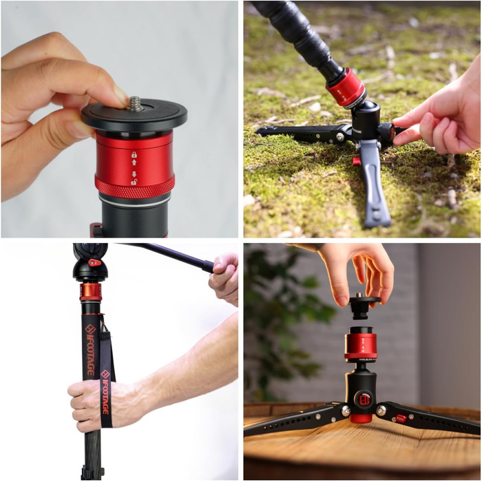 Штатив монопод IFOOTAGE Cobra 3 C180F з вуглецевого волокна - 3-в-1 для фото та відео