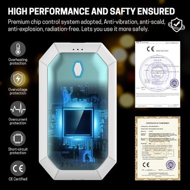 Електричні грілки для рук, 2 шт., 4000mAh, портативні, для активного відпочинку, кемпінгу, полювання, гольфу, зимові подарунки для жінок, чоловіків, сімей (блакитний)