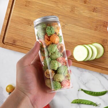 Набір контейнерів для зберігання 16 шт. по 500 мл з кришкою, прозорі пластикові банки для продуктів, BPA-Free, для солодощів та їжі