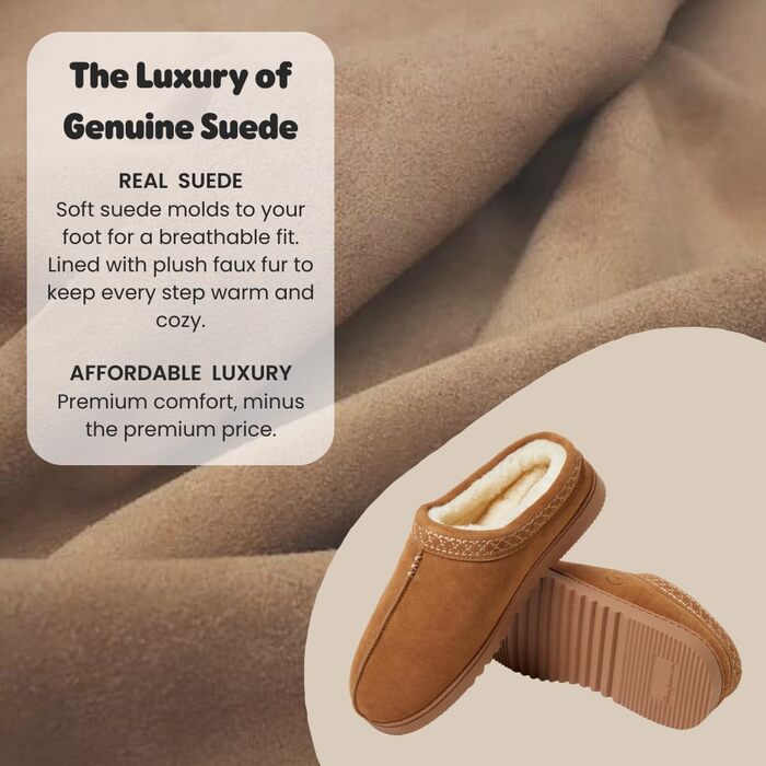 Чоловічі домашні тапочки-клоги Dearfoams з велюру (41 EU, Chestnut 2)