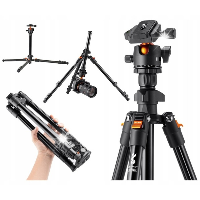 Штатив для фотоапарата K&F з 3D-головкою та тримачем для телефону