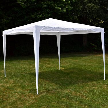 Nexos GM36000 PE Pavilion Party Tent for Garden, Terrace, Market, Camping, Festival as a Shelter and Waterproof Cover, 3 x 3 m, White