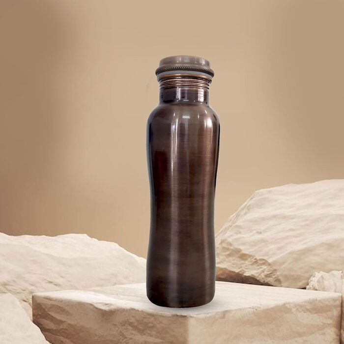 Copper Water Bottle with Diamond Cut Design, Leak-Proof, Ayurvedic Drinking Vessel, Copper Vessel for Sports, Gym, Outdoors, Yoga (Design 22)