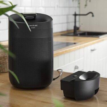 Зволожувач повітря Cecotec BigDry 3000 Pure Light Black: 45 Вт, 750 мл/день, очищувач повітря з потрійним фільтром, 25 м², сенсорне управління