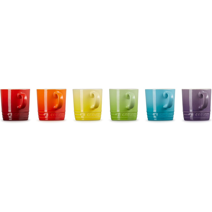 Le Creuset 6-Piece Stoneware Espresso Cups, 100 ml, Rainbow, 79114108359030