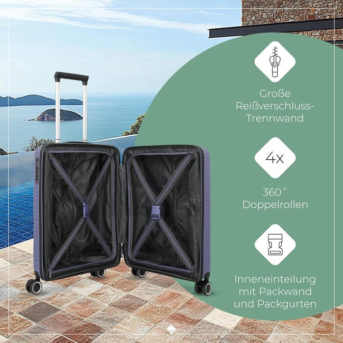 Чемодан Travelite ORBITA середній, розширюваний, 67 см, 68-78 літрів, 4 колеса, TSA-замок, турквіс