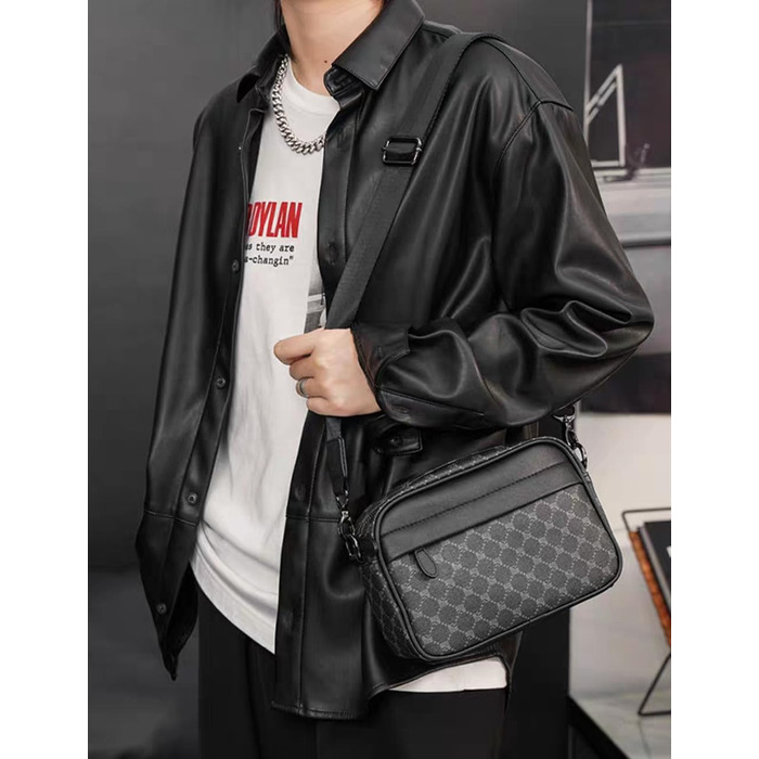 Чоловіча сумка-месенджер через плече Klein: водонепроникна сумка CrossBody з багатофункціональними кишенями для роботи та подорожей, чорна