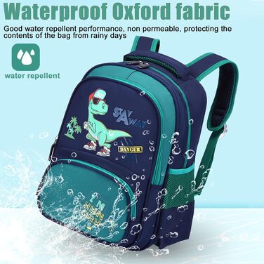 Дитячий рюкзак для хлопчика Кіндерруксзак з динозавром, водонепроникний, для дошкільнят та молодших школярів (зелений)