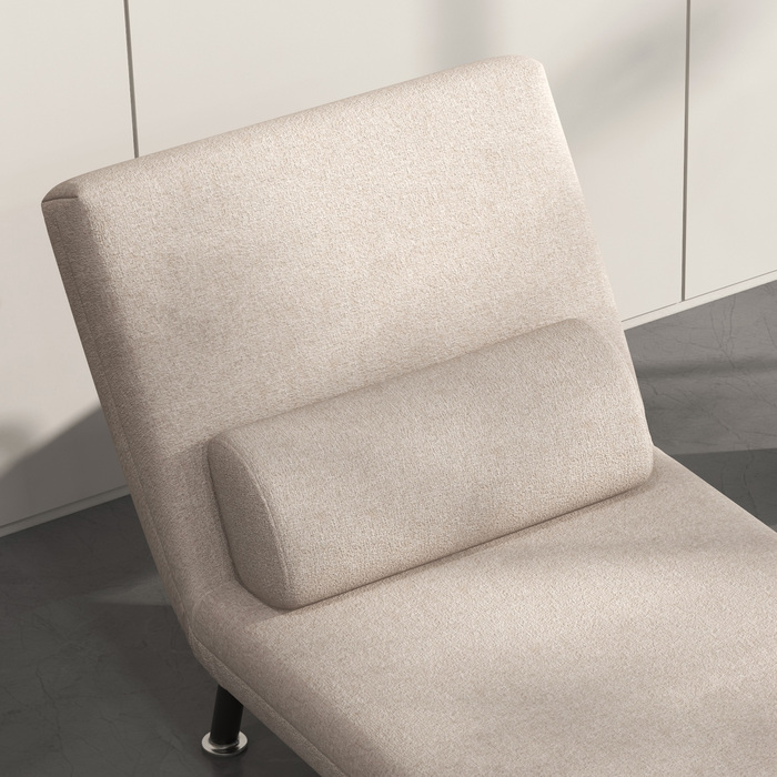 HOMCOM Sleeper Chair, Folding Chair with Bed Function, Back Cushion, Folding Recliner Chair with Linen Look, Adjustable Backrest, Holds up to 150 kg, for Living Room, Beige | Aosom