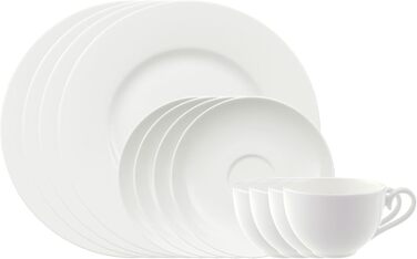 Villeroy & Boch – Royal Coffee Set, 18-Piece White, 6 Persons, Dishwasher-Safe, Microwave-Safe, Coffee Serving Set, Coffee Service, Breakfast Set, Cups, Breakfast Plates, Premium Porcelain