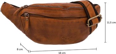 Чоловіча/жіноча поясна сумка Gusti Leather Spencer I з натуральної шкіри, регульований ремінь (колір: коричневий)