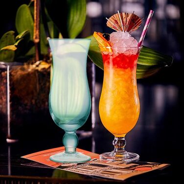 Склянки для коктейлів Nexboraque Hurricane-Glas, 400 мл, 6 шт., Піна Колада, прозорі скляні келихи для води, соків, напоїв, пива