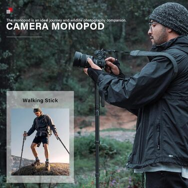 Монопод для камери Manbily A-555L 168 см з алюмінію, з ручкою-підтримкою, до 7 кг, сірий