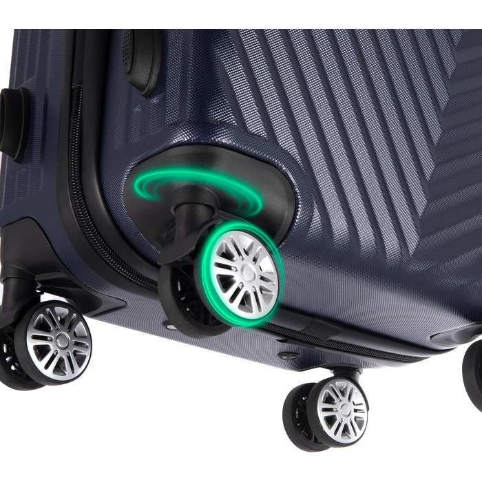 Набір валіз xRace 3-частинний ABS, 20/24/28 дюймів, ручна поклажа, TSA замок, 360° колеса, стійкий до ударів, з преміум підкладкою (Морська блакить)