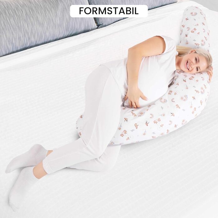 Подушка для вагітних Amilian Stillkissen 170 см XXL – подушка для сну на боці, подушка для годування, body pillow з чохлом