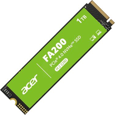 SSD Acer FA200 1TB PCIe 4.0 NVMe - Швидкий накопичувач для ПК, ноутбука, PS5 (Gen4)