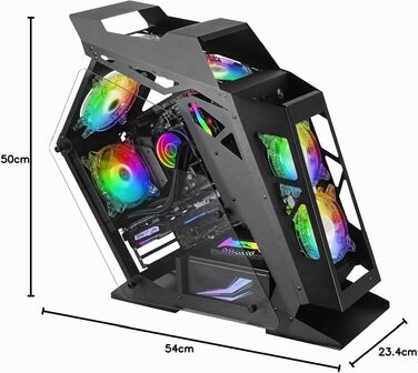 Корпус для ПК Mars Gaming MC300P MicroATX, загартоване скло, Mesh-панель, 3x FRGB вентилятори, чорний