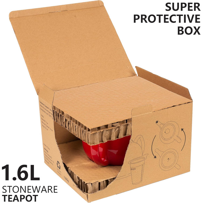 Керамічний чайник Urban Lifestyle LIVERPOOL з ситечком із нержавіючої сталі, 1.1 л, червоний