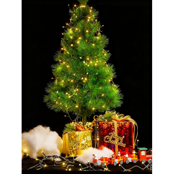 Льодогенератор WISD 23м, 200 LED, теплий білий, 12 режимів, таймер, для прикраси ялинки, балкона, кімнати, саду