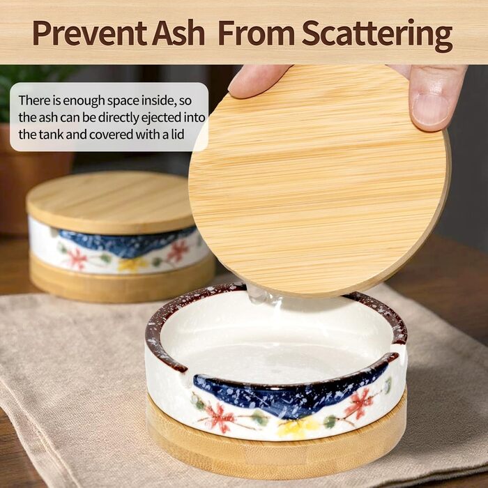 Ашенбечер для вулиці з кришкою та вставкою з нержавіючої сталі, дерев'яний, герметичний, для балкона, тераси, саду, кафе, ресторану, дому, офісу