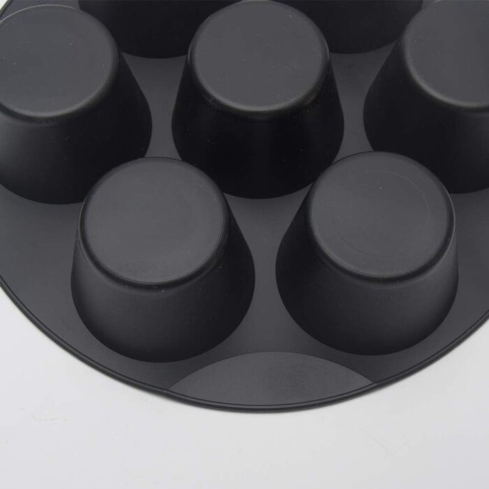 Silicone Muffin and Cake Mold, 7 Cups, Non-Stick Coated, for 3.5-5.8L Air Fryer Accessories, Chocolate, Universal Cake Pan