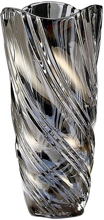 Скляна ваза Glas Blume, 24 см, сучасний мінімалістичний дизайн, ручної роботи. Ідеально для дому, офісу, декору та подарунків (сірий)