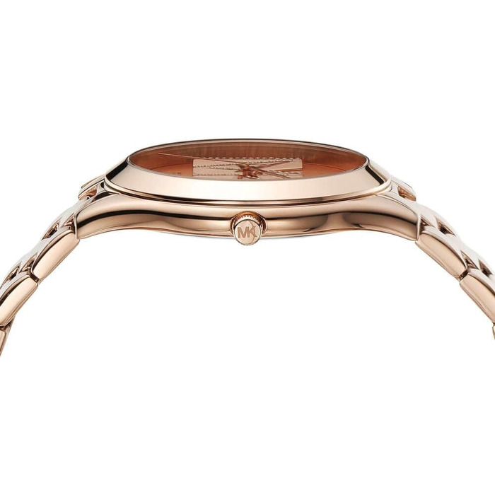 Жіночий годинник Michael Kors Slim Runway 42мм, кварцовий механізм, сталевий браслет, колір рожеве золото