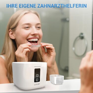 Ультразвуковий очищувач 48000Hz з УФ-дезінфекцією для зубних кап, брекетів, протезів та ювелірних виробів - 300 мл, 24 Вт