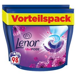 Капсули для прання кольорових речей Lenor All-in-1 PODS Amethyst Blütentraum, гігієнічне глибоке очищення та тривала свіжість, 98 шт