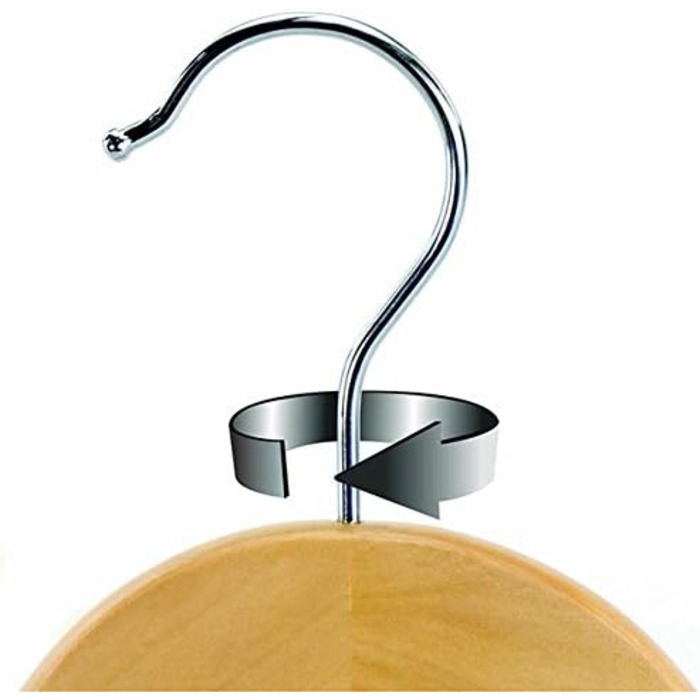 Дерев'яні вішалки для одягу Hangerworld, 10 шт., з антиковзним вигином для штанів та поворотним гачком 360°, ширина 45 см, для сорочок, блузок, светрів, курток та штанів/спідниць