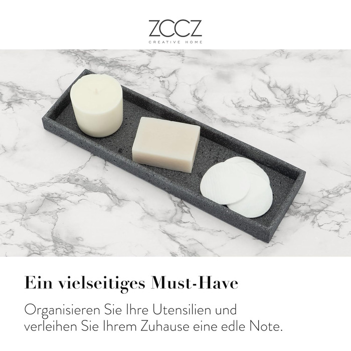 Набір для ванної кімнати ZCCZ 6 предметів: органайзер для зубних щіток, дозатор мила, мильниця, підставка для косметики та ватних паличок. Елегантний декор у мармуровій стилі, пісочний колір (чорний, 4 шт.)