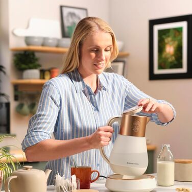 Russell Hobbs Glass Kettle [1.7L, Temperature Setting 40-100°] Calm (LED Lighting, Soothing Sounds, Quiet-Boil Technology, Keep-Warm Function, Digital Display, Touch Control, 2400W) 27450-70