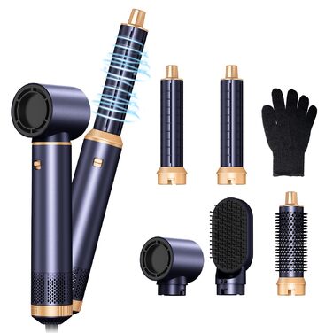 Airstyler Rundbürstenföhn 6 в 1: Набір для укладки волосся, фен-щітка, плойка, 1000W, 3 температурні режими