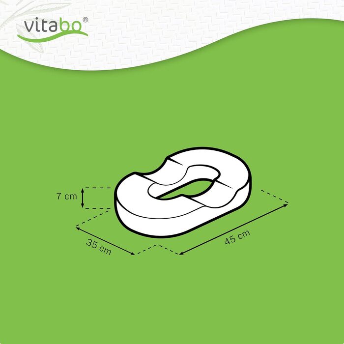 Vitabo Coccyx Cushion | Seat Ring in O-Shape | Seat Donut with Soft Cover
