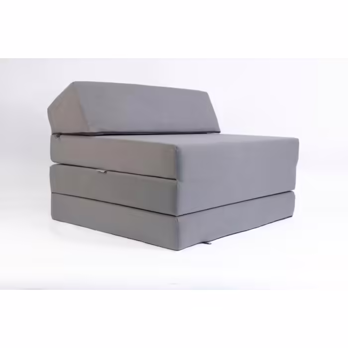 FORTISLINE Folding Mattress 200x70x10cm - 3-Piece Folding Mattress - H2 Guest Mattress - Camping Foldable - Camping Bed - Washable Cover - Adult Folding - Travel Mattress - Foam Mattress (Light Grey)