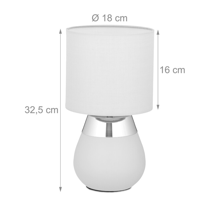 Relaxdays Table Lamp with Fabric Shade